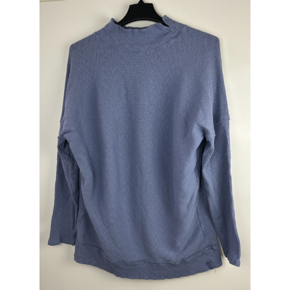 We The Free People Casey Mock Neck Top Ribbed Long Sleeve Oversized XL Tunic - Picture 2 of 11